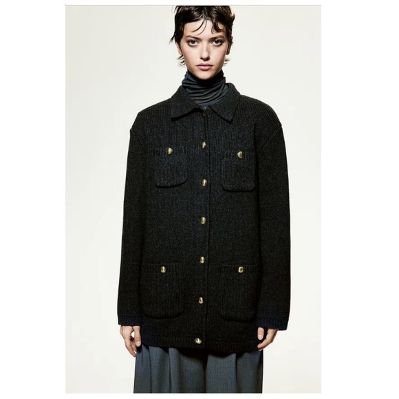 H&M Jackets & Blazers - NWT • H&M • PREMIUM LABEL • Wool Blend Cardigan Jacket with Gold Buttons